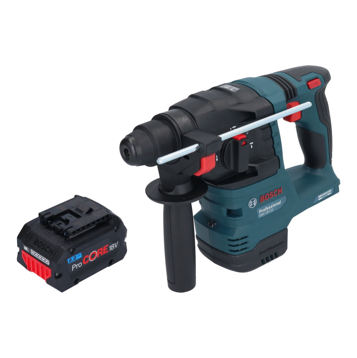 Bosch GBH 18V-22 Professional Akku Bohrhammer 18 V 1,9 J SDS Plus Brushless +  1x ProCORE Akku 8,0 Ah - ohne Ladegerät