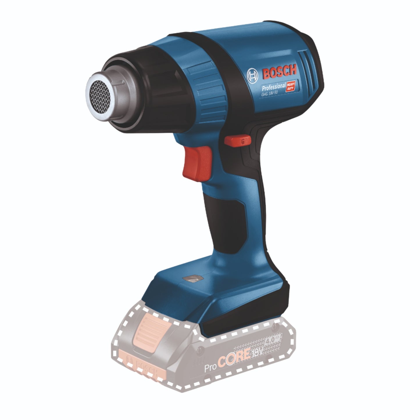 Bosch GHG 18V-50 Professional Akku Heissluftgebläse 18 V 300° C / 500° C ( 06012A6500 ) Solo - ohne Akku, ohne Ladegerät