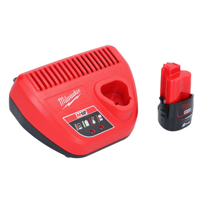 Milwaukee M12 PCG/600A-201B Akku Kartuschenpresse 12 V 600 ml ( 4933448764 ) + 1x Akku 2,0 Ah + Ladegerät + Tasche