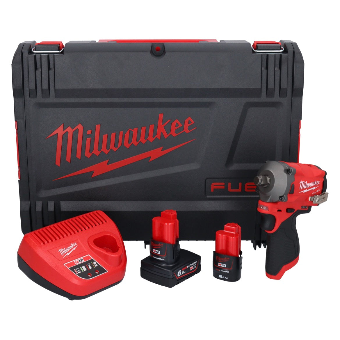 Milwaukee M12 FIWF12-622X Akku Schlagschrauber 12 V 339 Nm 1/2" Brushless ( 4933464617 ) + 1x Akku 2,0 Ah + 1x Akku 6,0 Ah + Ladegerät + HD-Box