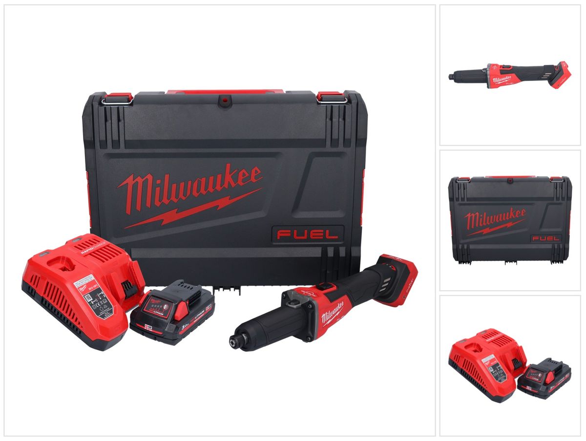 Meuleuse droite à batterie Milwaukee M18 FDGROVB-301X 18 V brushless + 1x batterie 3,0 Ah + chargeur + boîtier HD