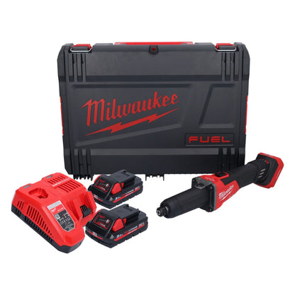 Milwaukee M18 FDGROVB-302X Akku Geradschleifer 18 V Brushless + 2x Akku 3,0 Ah + Ladegerät + HD Box