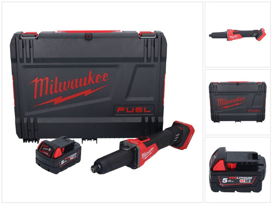 Meuleuse droite à batterie Milwaukee M18 FDGROVB-501X 18 V sans balais + 1x batterie 5,0 Ah + boîtier HD - sans chargeur