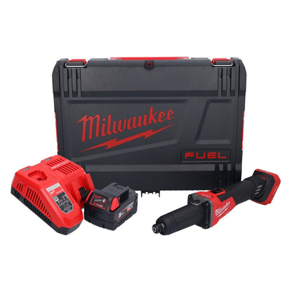 Milwaukee M18 FDGROVB-501X Akku Geradschleifer 18 V Brushless + 1x Akku 5,0 Ah + Ladegerät + HD Box