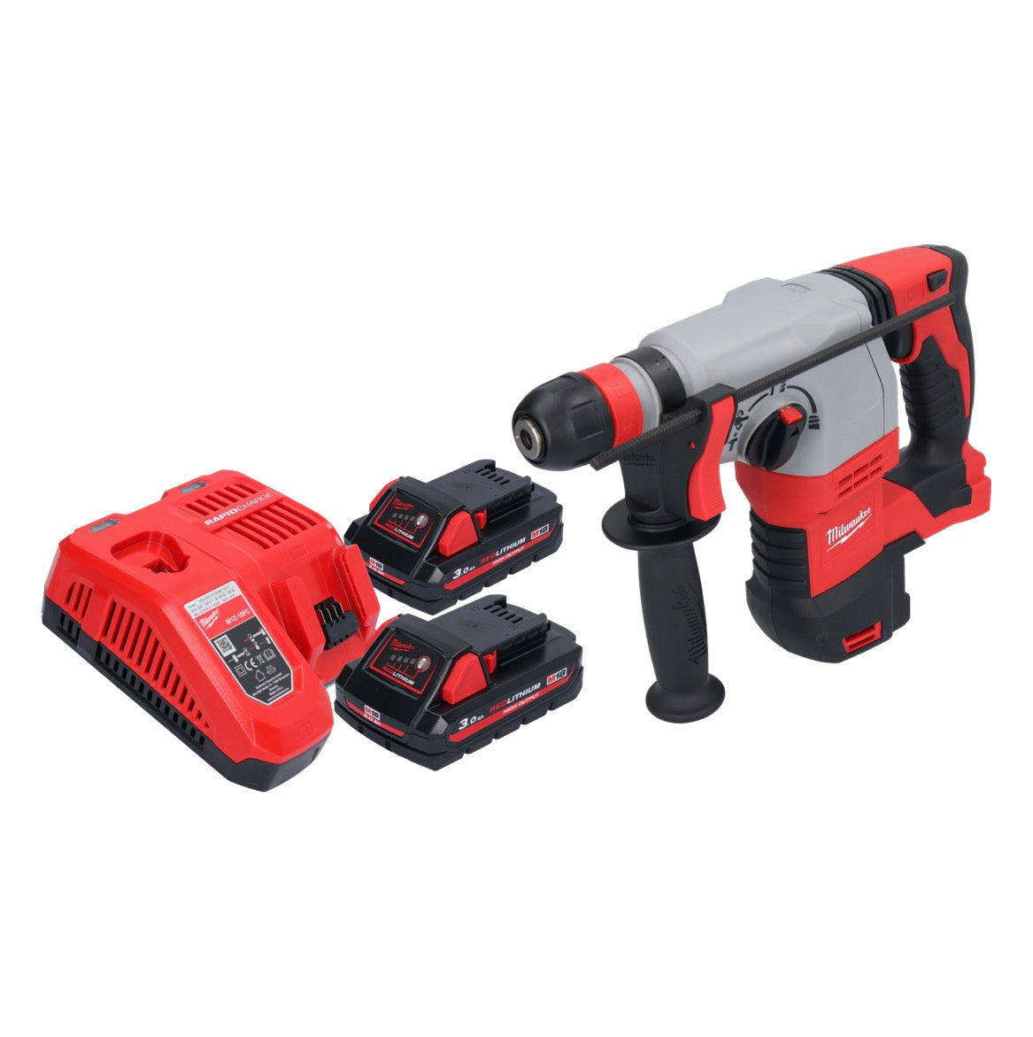 Marteau combiné à batterie Milwaukee M18 HD18HX-302 18 V 2,4 J + 2x batteries 3,0 Ah + chargeur