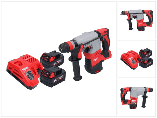 Marteau combiné à batterie Milwaukee M18 HD18HX-502 18 V 2,4 J + 2x batteries 5,0 Ah + chargeur