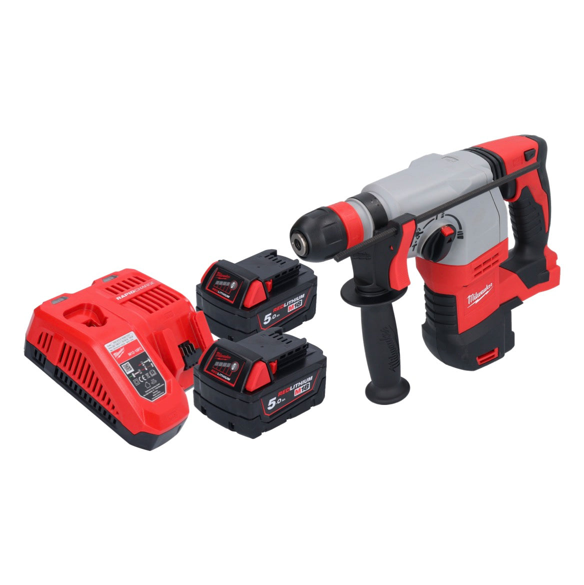 Milwaukee M18 HD18HX-502 Akku Kombihammer 18 V 2,4 J + 2x Akku 5,0 Ah + Ladegerät