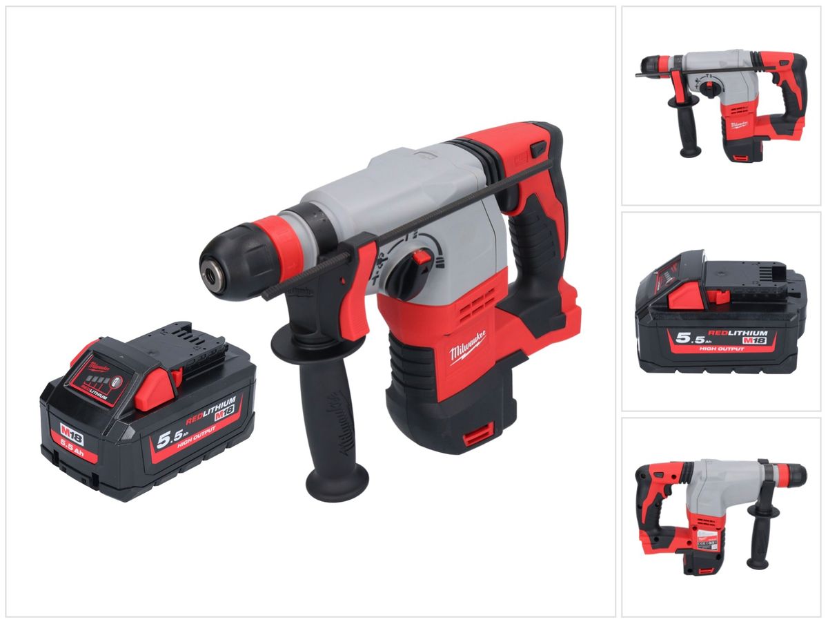 Marteau combiné à batterie Milwaukee M18 HD18HX-551 18 V 2,4 J + 1x batterie 5,5 Ah - sans chargeur