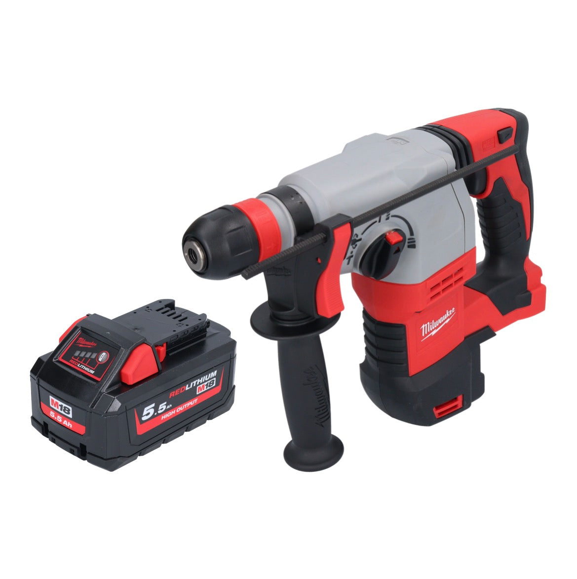 Milwaukee M18 HD18HX-551 Akku Kombihammer 18 V 2,4 J + 1x Akku 5,5 Ah - ohne Ladegerät