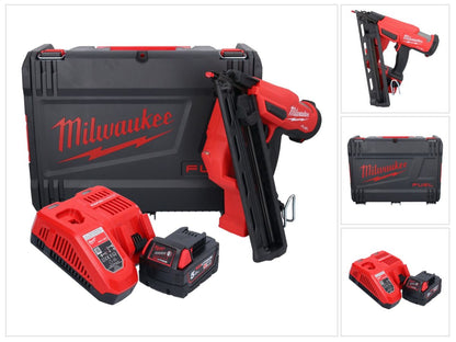 Cloueur sur batterie Milwaukee M18 FN15GA-501X 18 V sans balais 32 - 64 mm + 1x batterie 5,0 Ah + chargeur + boîtier HD