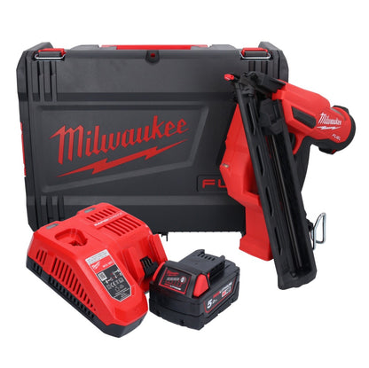 Cloueur sur batterie Milwaukee M18 FN15GA-501X 18 V sans balais 32 - 64 mm + 1x batterie 5,0 Ah + chargeur + boîtier HD