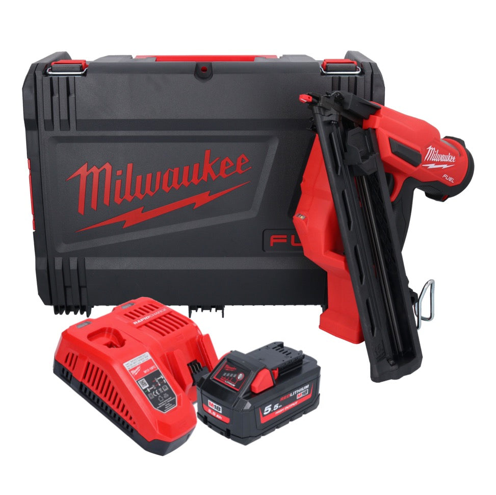 Milwaukee M18 FN15GA-551X Akku Nagler 18 V Brushless 32 - 64 mm + 1x Akku 5,5 Ah + Ladegerät + HD Box