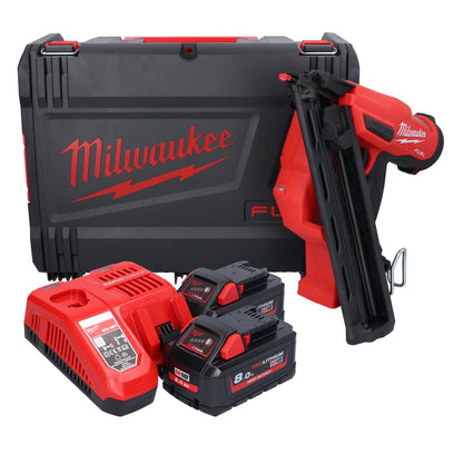 Cloueur à batterie Milwaukee M18 FN15GA-802X 18 V sans balais 32 - 64 mm + 2x batteries 8,0 Ah + chargeur + boîtier HD