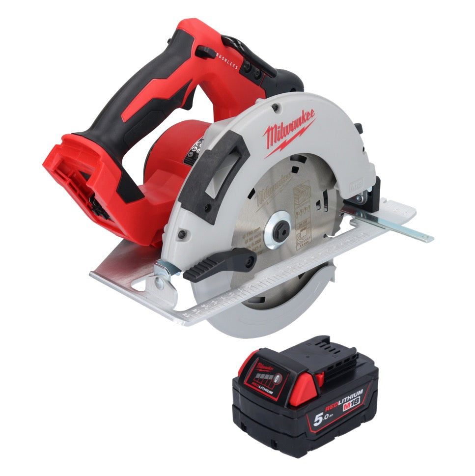 Milwaukee M18 BLCS66-501 Akku Handkreissäge 18 V 190 mm Brushless + 1x Akku 5,0 Ah - ohne Ladegerät