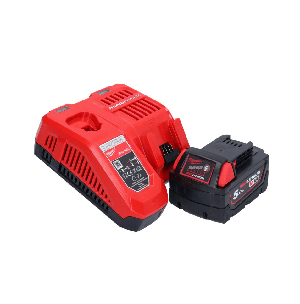 Scie circulaire à main sur batterie Milwaukee M18 BLCS66-501 18 V 190 mm sans balais + 1x batterie 5,0 Ah + chargeur