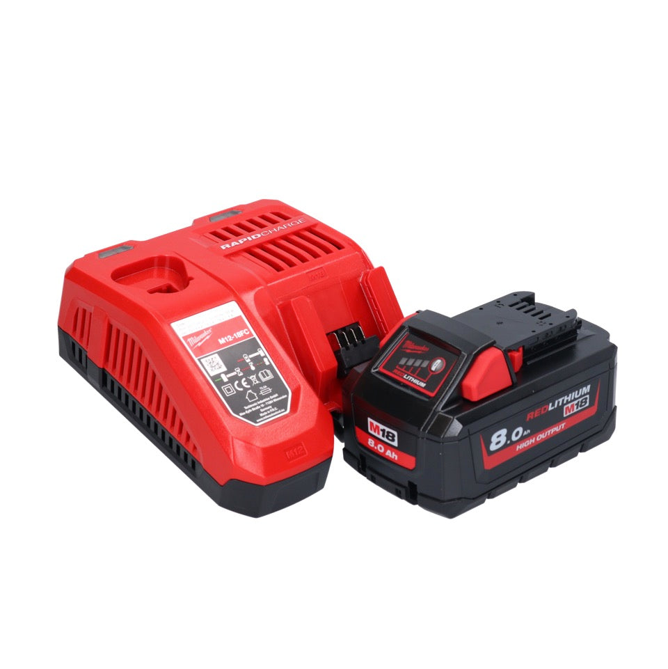 Scie circulaire manuelle à batterie Milwaukee M18 BLCS66-801 18 V 190 mm sans balais + 1x batterie 8,0 Ah + chargeur