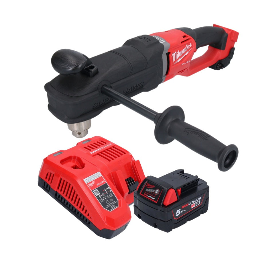 Perceuse d'angle sur batterie Milwaukee M18 FRAD2-501 18 V 122 Nm sans balai + 1x batterie 5,0 Ah + chargeur