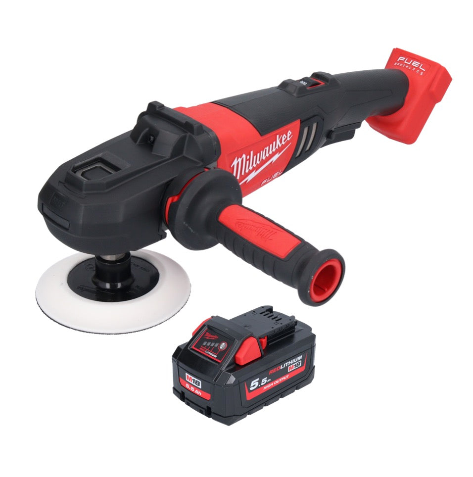 Milwaukee M18 FAP180-551 Akku Polierer 18 V 180 mm Brushless + 1x Akku 5,5 Ah - ohne Ladegerät