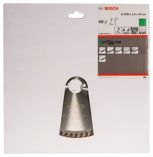 Lame de scie circulaire BOSCH diamètre extérieur 216 mm nombre de dents 60 WZ/N (4000815444)