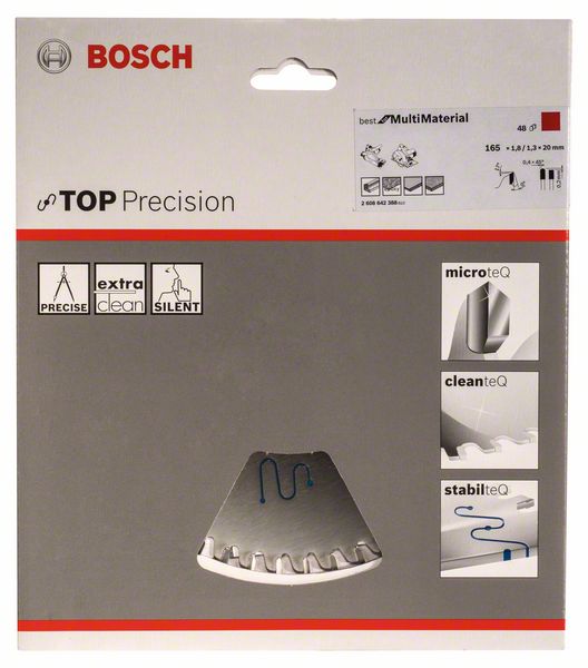 Lame de scie circulaire BOSCH diamètre extérieur 165 mm nombre de dents 48 HLTCG (8000342274)