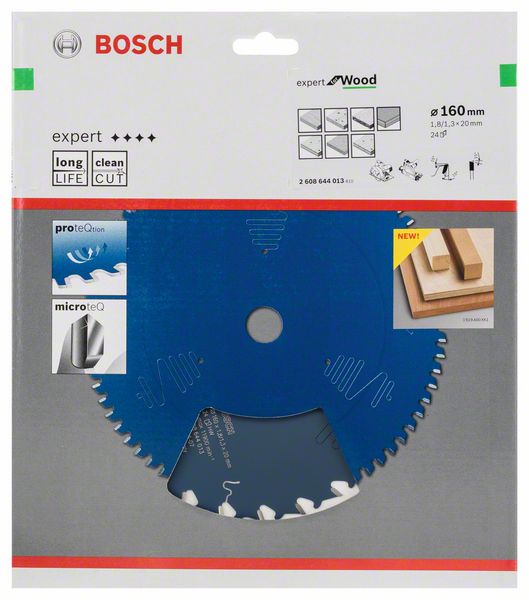 BOSCH Kreissägeblatt Expert for Wood Außen-Ø 160 mm Zähnezahl 24 WZ ( 8000342037 )