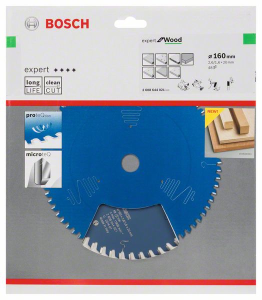 Lame de scie circulaire BOSCH Expert pour bois diamètre extérieur 160 mm nombre de dents 48 WZ (8000342045)