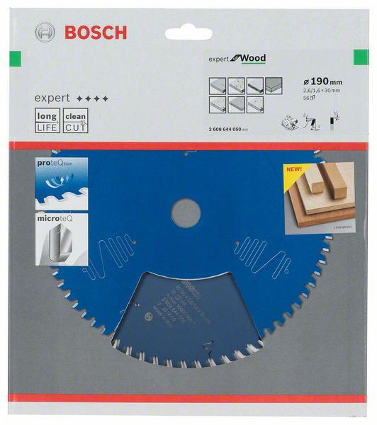 Lame de scie circulaire BOSCH Expert pour bois diamètre extérieur 190 mm nombre de dents 56 WZ (8000342078)