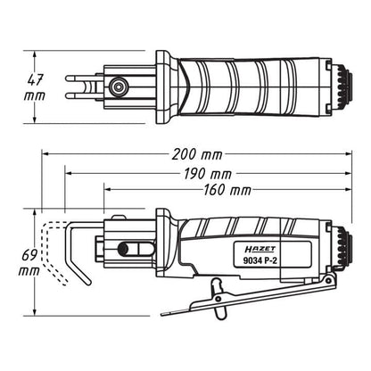 HAZET Druckluftsäbelsäge 9034P-2 Holz ( 4000898947 )