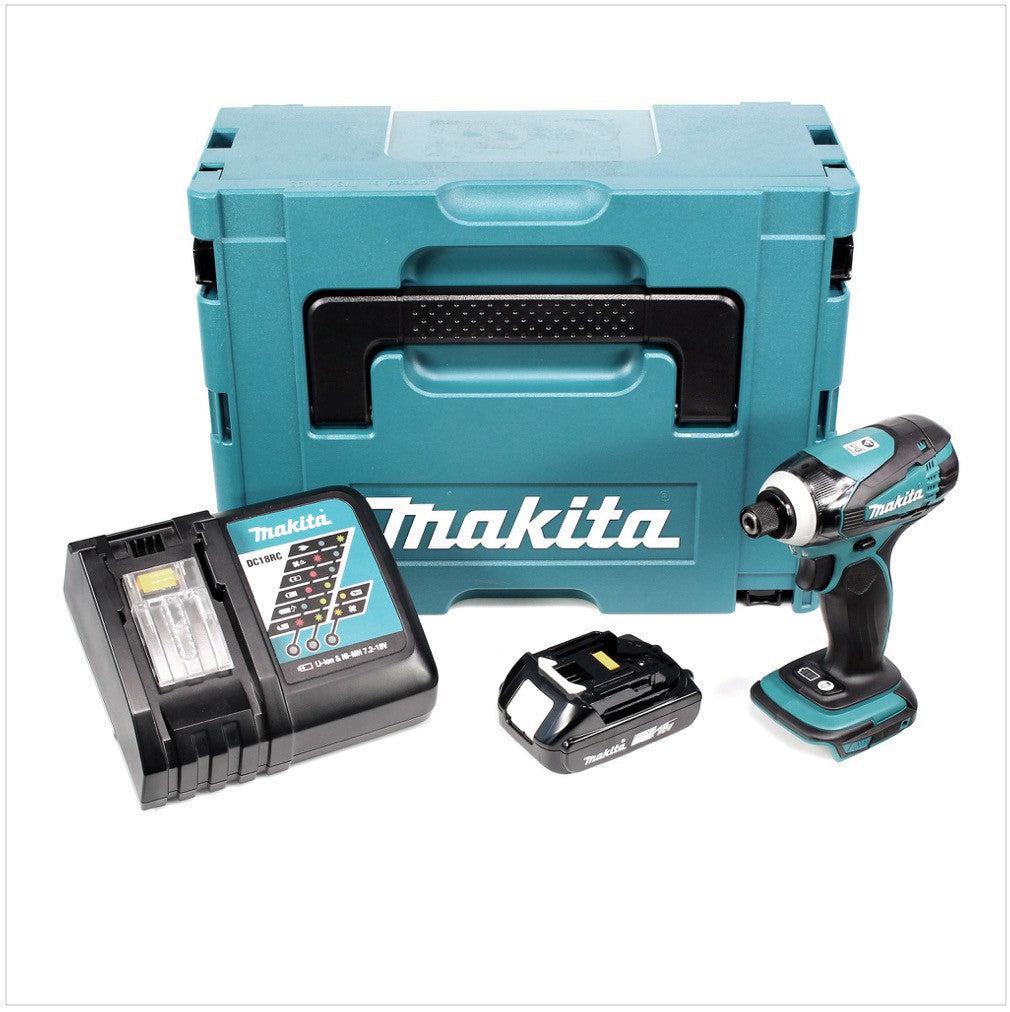 Makita DTD 146 RA1J Akku Schlagschrauber 18 V 160 Nm 1/4" + 1x Akku 2,0 Ah + Ladegerät + Makpac - Toolbrothers