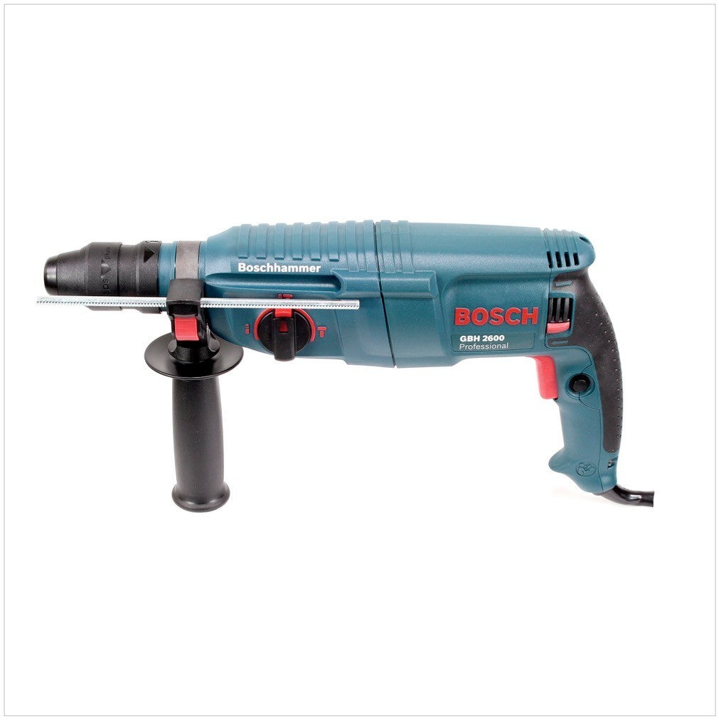 Bosch GBH 2600 Professional Bohrhammer 720 Watt SDS Plus im Transport Koffer mit Wechsel Bohrfutter und Bohrer Set