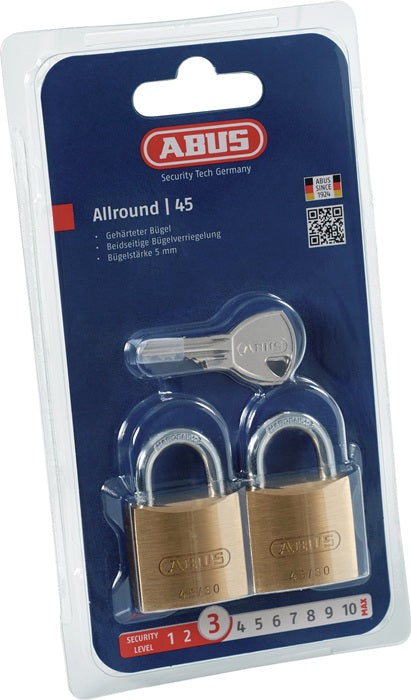 Cadenas à cylindre ABUS 45/30 Twins B/SB largeur du corps de serrure 29 mm (3000280053)