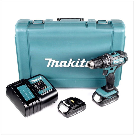 Makita DHP 482 SAE Akku Schlagbohrschrauber 18 V 62 Nm + 2x Akku 2,0 Ah + Ladegerät + Koffer - Toolbrothers