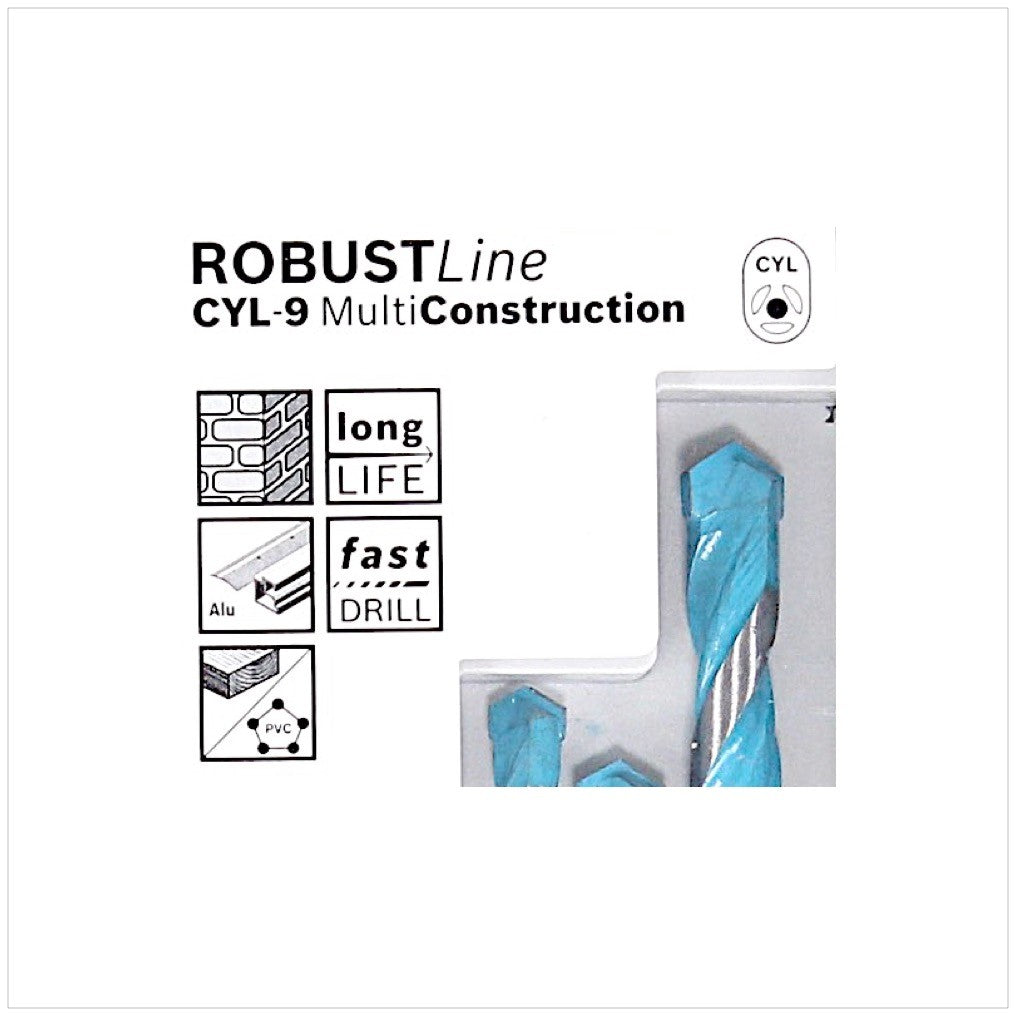 Bosch 7 tlg. Multi Construction Mehrzweckbohrer-Set CYL-9 Robust Line 4 - 12 mm ( 2607010543 ) - Toolbrothers