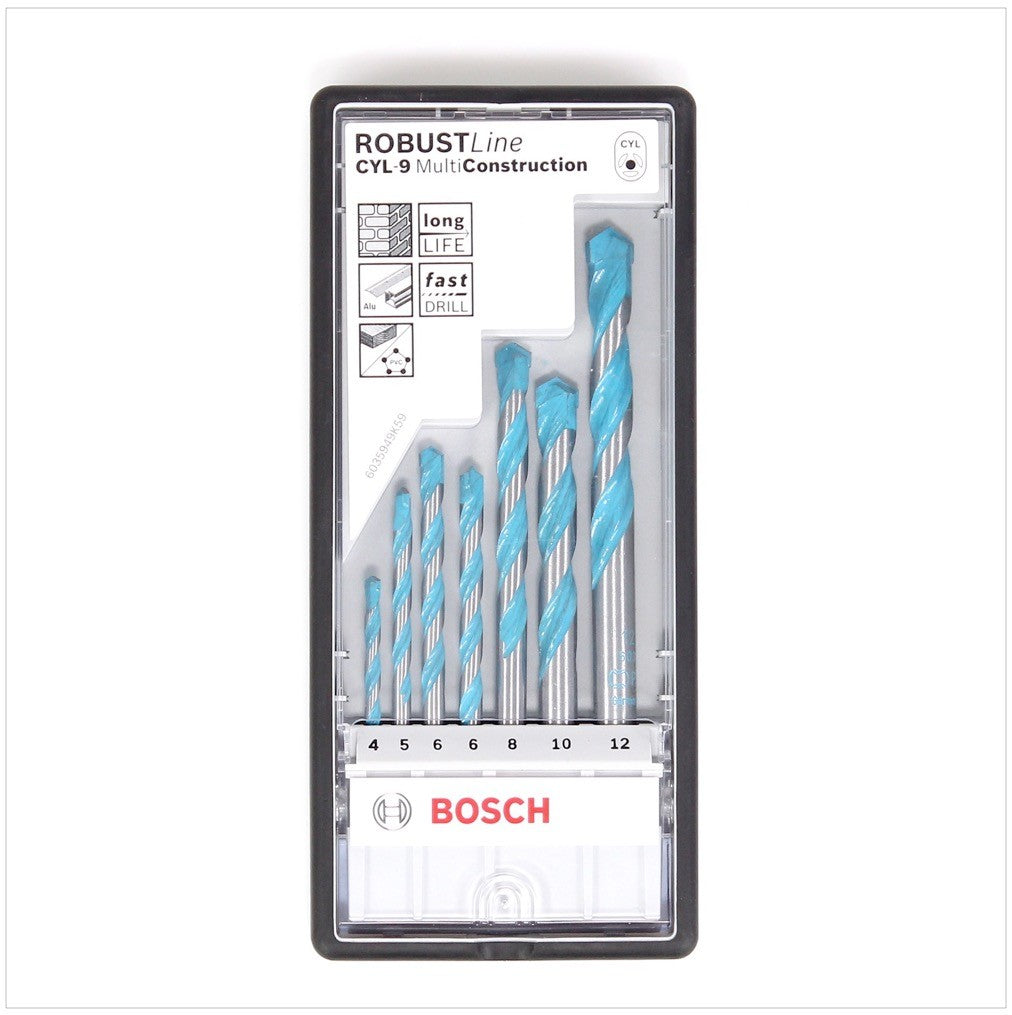 Bosch 7 tlg. Multi Construction Mehrzweckbohrer-Set CYL-9 Robust Line 4 - 12 mm ( 2607010543 ) - Toolbrothers