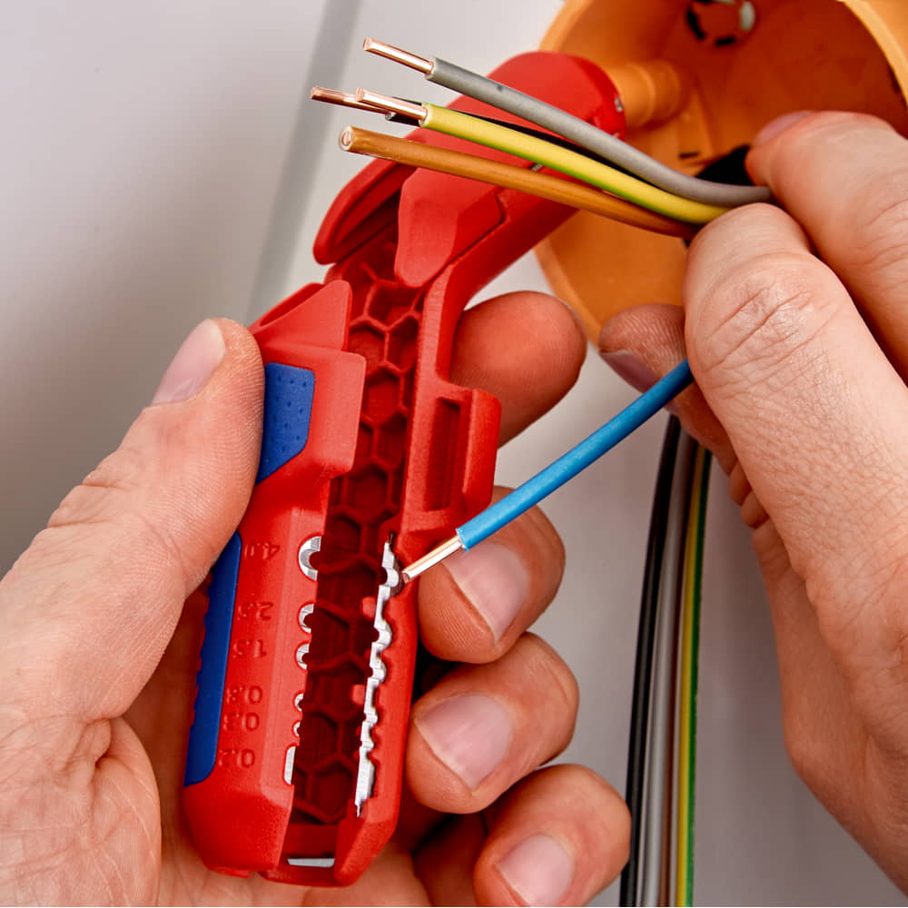 KNIPEX Universal Abmantelungswerkzeug ErgoStrip® Gesamtlänge 130 mm für Linkshänder ( 8000272707 )