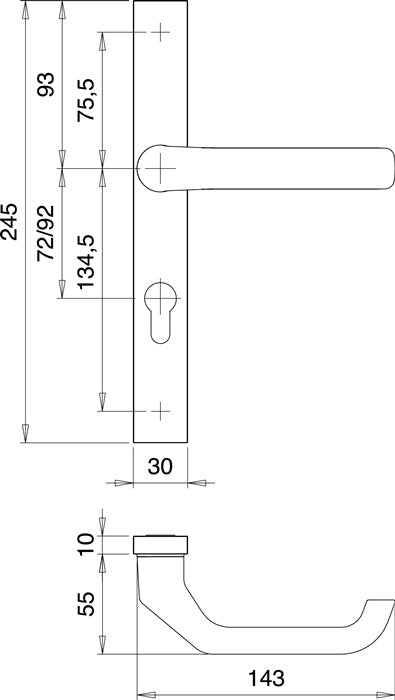 EDI Profiltürgarnitur PAN 1200/9203 Aluminium F1 ( 3000200012 )