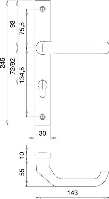 EDI Profiltürgarnitur PAN 1200/9203 Aluminium F1 ( 3000200012 )