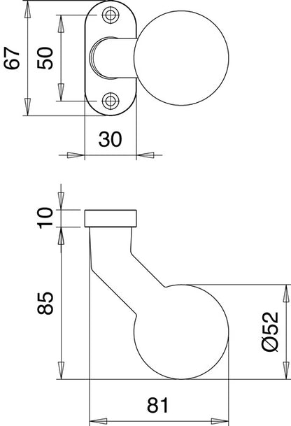 EDI Profiltürknopf 1332/0000 Material Aluminium F1 ( 3000200009 )