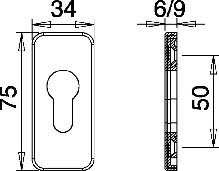 Rosace de clé EDI 0812/9003 aluminium F1 (3000252771)