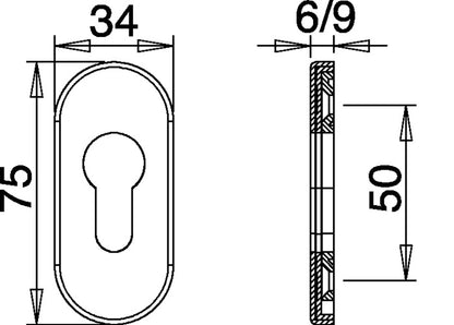 Rosace clé EDI 0813/6003 inox EST (3000200037)