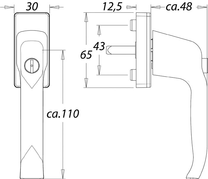 EDI Fenstergriff 1003/2035 Aluminium F9016 / verkehrsweiß ( 3000261192 )