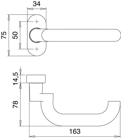 EDI coupe-feu poignée trou partie 1430/2133 acier inoxydable EST (3000261230)