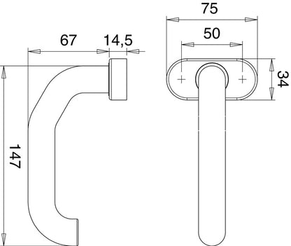 EDI Feuerschutzdrückerlochteil 1800/2133 Edelstahl EST ( 3000261244 )