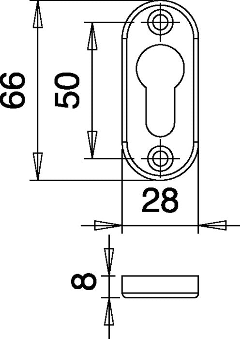 Rosace clé EDI 3393/0000 aluminium F1 (3000200014)