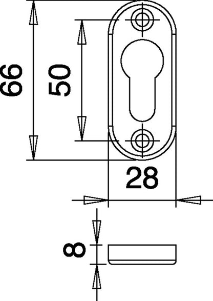 Rosace clé EDI 3393/0000 aluminium F1 (3000200014)