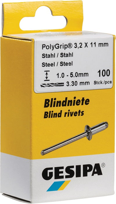 GESIPA rivet aveugle PolyGrip® tige de rivet dxl 4,8 x 10 mm (4000813781)