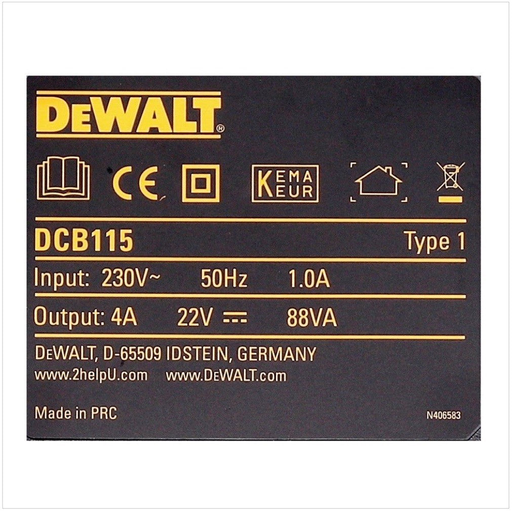Dewalt DCB 115 XR Ladegerät für 10,8 - 18 V Li-Ion Akkus