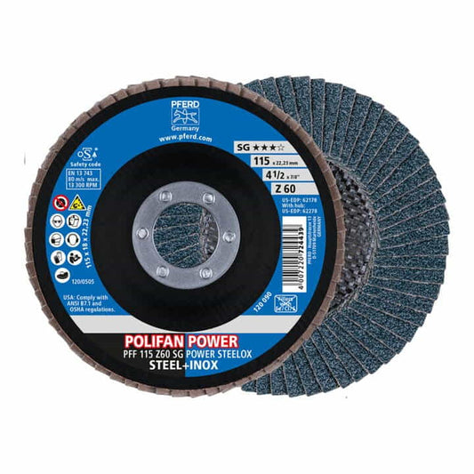 Rondelle dentée PFERD POLIFAN Z SG POWER STEELOX Ø 125 mm grain 40 (4000842585)