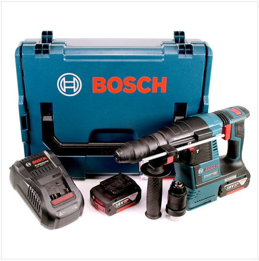 Bosch GBH 18V-26 F Akku Bohrhammer 18V 2,6J SDS-Plus in L-Boxx mit 2x 6Ah Akku, Ladegerät und Bohrer und Meißel Set - Toolbrothers