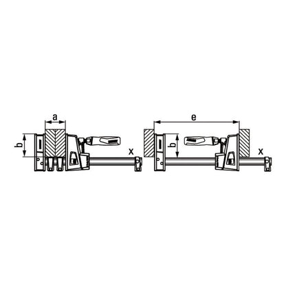 BESSEY Korpuszwinge KRE60-2K Spannweite 600 mm Ausladung 95 mm ( 4000831487 )